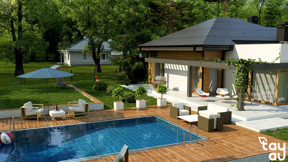Các mẫu nhà vườn biệt thự cấp 4 đẹp, hiện đại, hợp xu hướng 8 san vuon biet thu cap 4 3