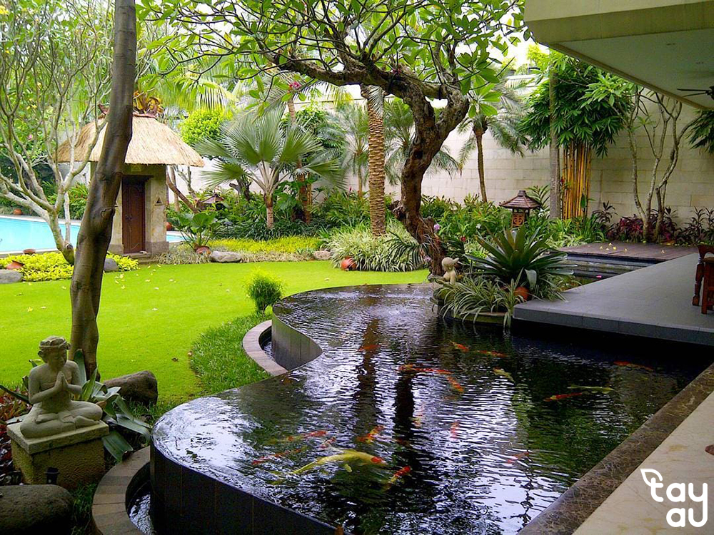 Create a cool and relaxing green space with a garden design featuring a fish pond 10 san vuon ho ca 7