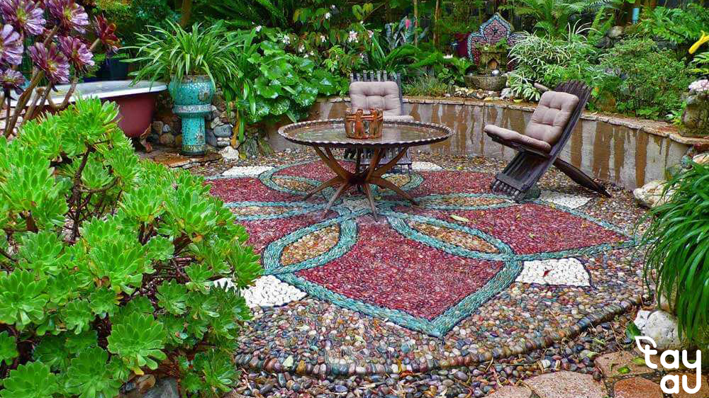 Nghệ thuật trong thiết kế sân vườn Mosaic 5 san vuon mosaic 1