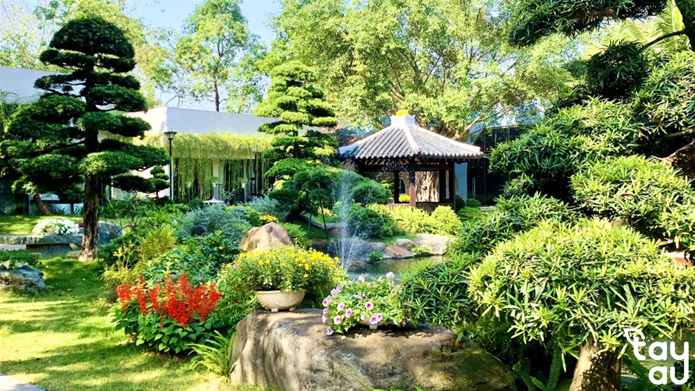 Detailed guide to garden construction based on the Four Symbols principle 9 thiet ke san vuon theo nguyen tac tu linh 4