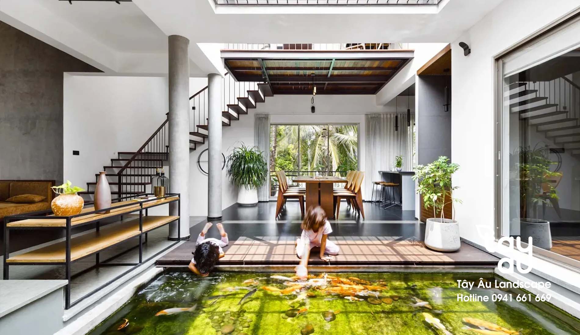 Dịch vụ thiết kế thi công hồ cá koi của Tây Âu Landscape 8 Hồ cá koi trong nhà