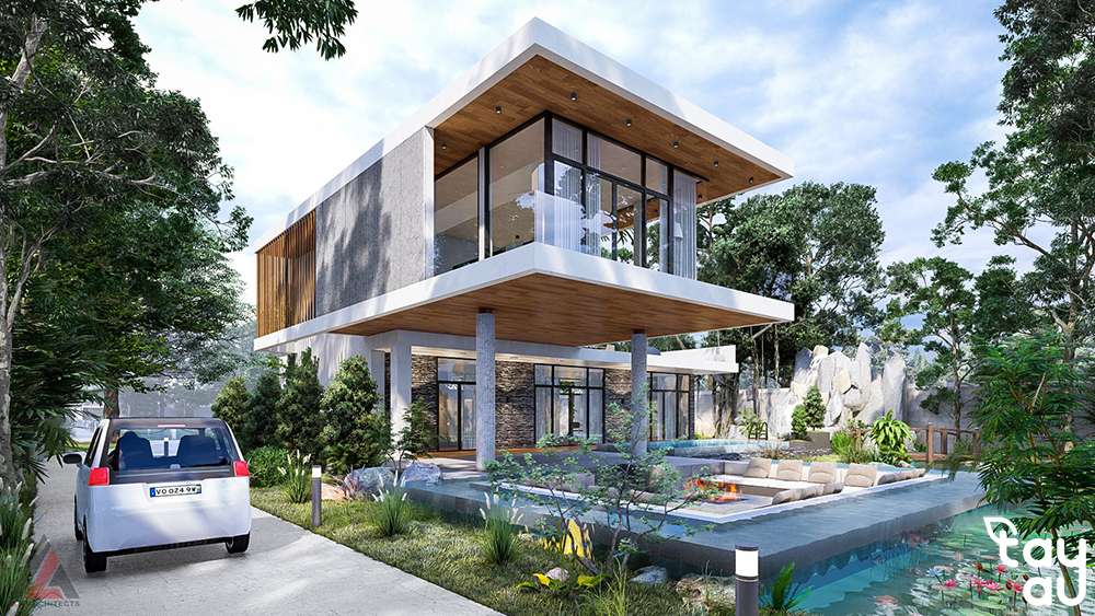 two-story garden house